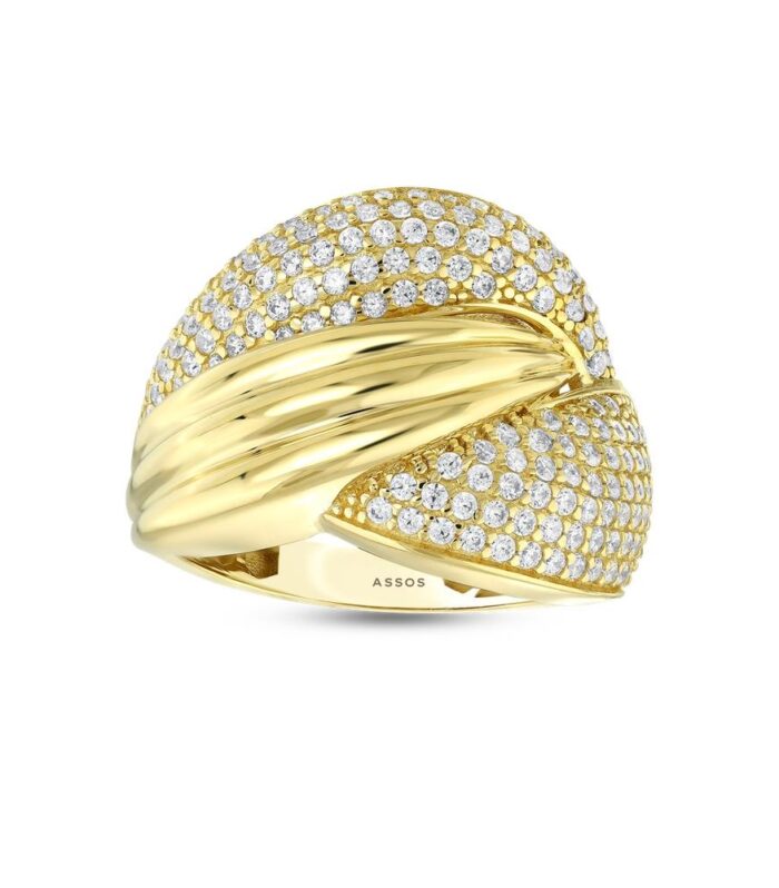 Taşlı Tasarım Altın Yüzük