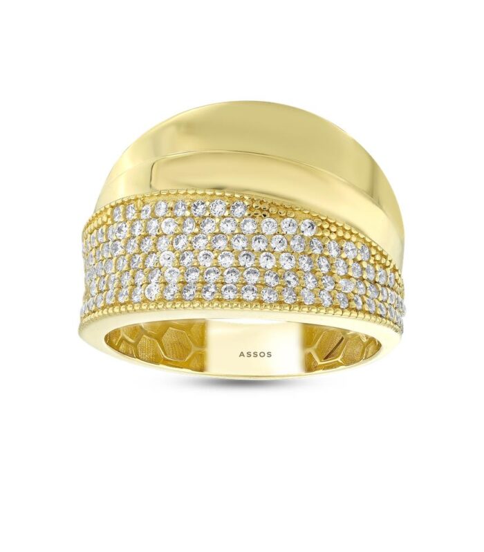 Taşlı Tasarım Altın Yüzük