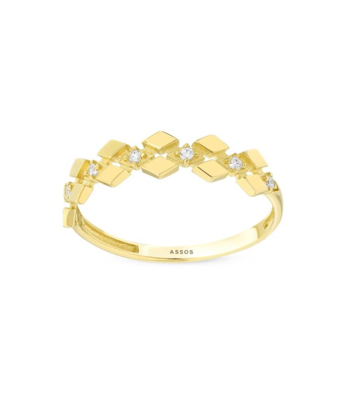 Taşlı Tasarım Altın Yüzük