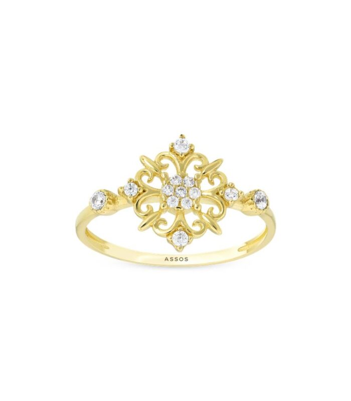 Taşlı Tasarım Altın Yüzük