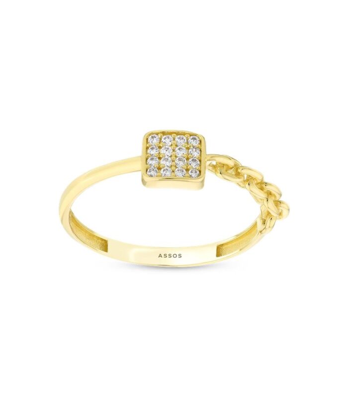 Taşlı Tasarım Altın Yüzük