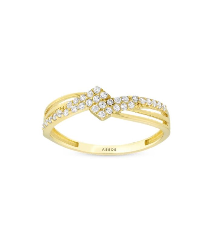 Taşlı Tasarım Altın Yüzük