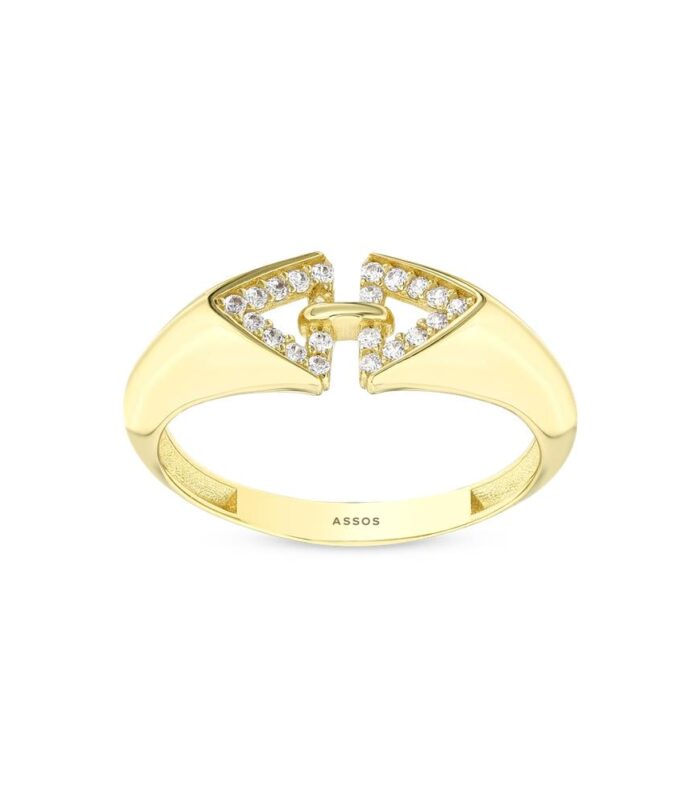 Taşlı Tasarım Altın Yüzük