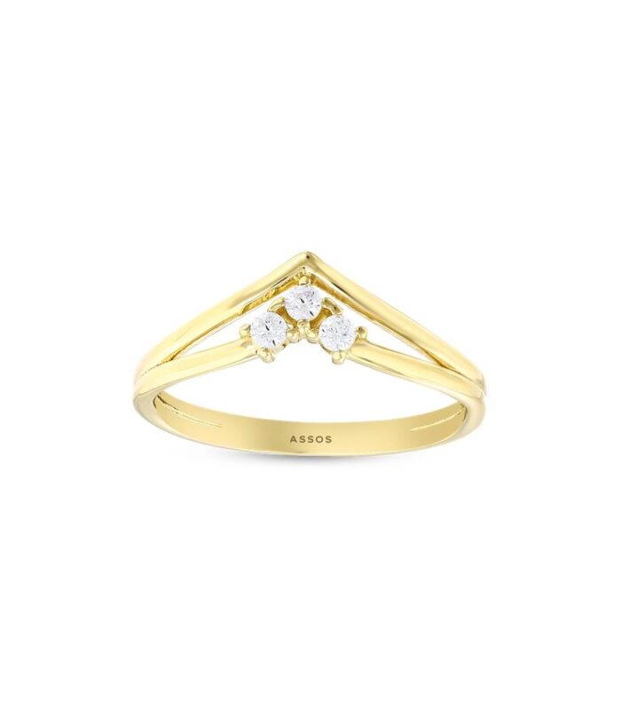 Taşlı Tasarım Altın Yüzük