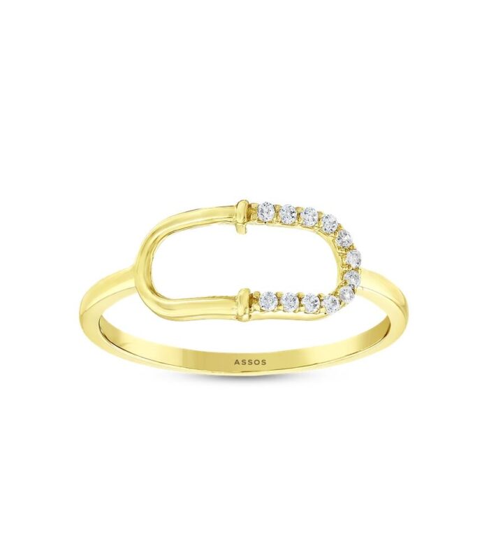 Taşlı Tasarım Altın Yüzük