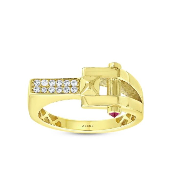 Taşlı Tasarım Altın Yüzük