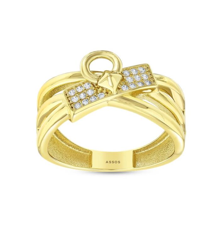 Taşlı Tasarım Altın Yüzük