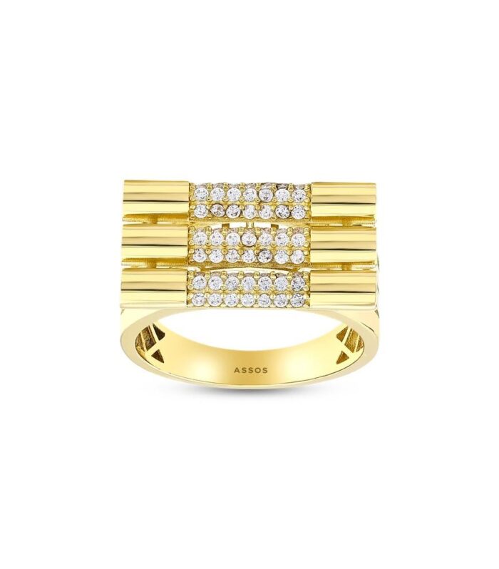 Taşlı Tasarım Altın Yüzük