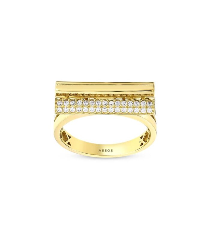 Taşlı Tasarım Altın Yüzük