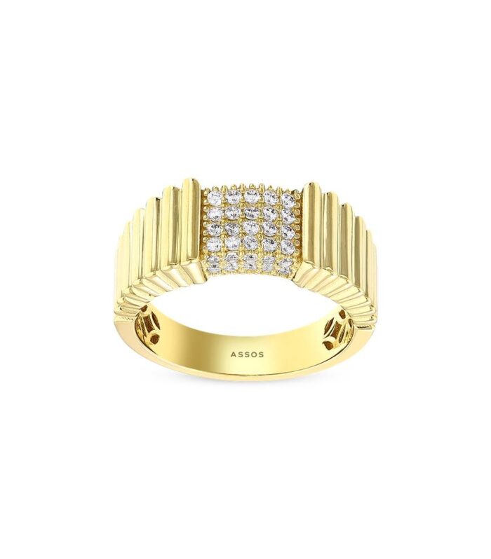 Taşlı Tasarım Altın Yüzük