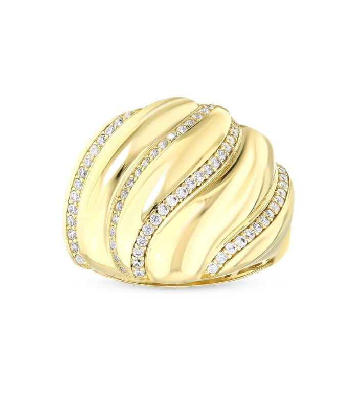 Taşlı Tasarım Altın Yüzük