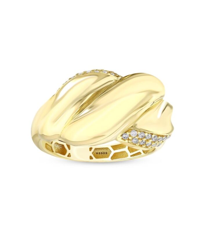 Taşlı Tasarım Altın Yüzük