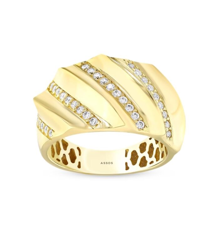 Taşlı Tasarım Altın Yüzük