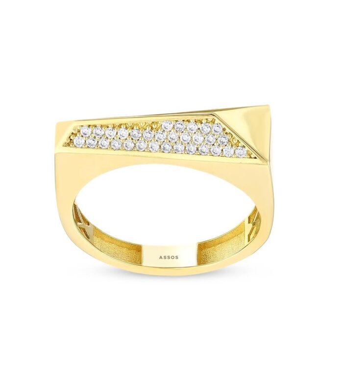 Taşlı Tasarım Altın Yüzük