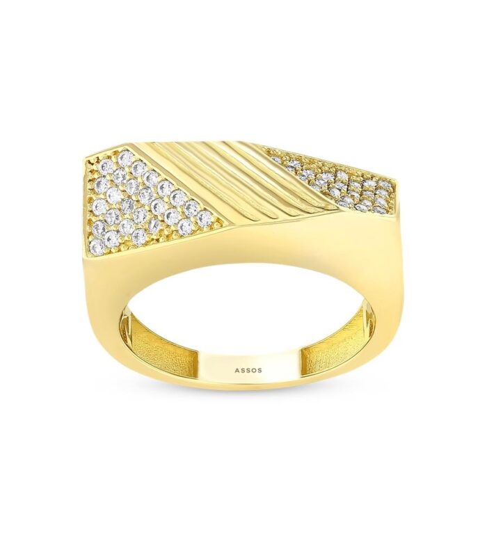 Taşlı Tasarım Altın Yüzük