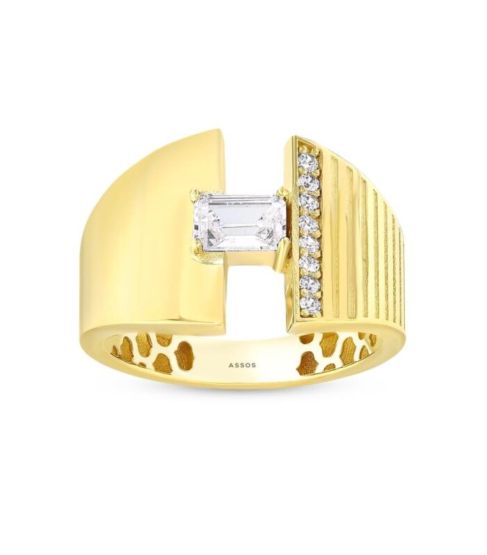 Taşlı Tasarım Altın Yüzük