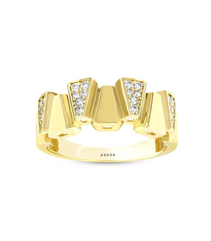 Taşlı Tasarım Altın Yüzük