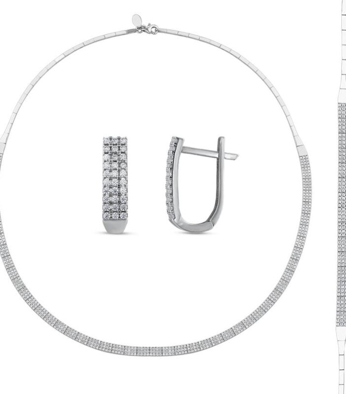 Üç Sıra Taşlı Nişan Düğün Set