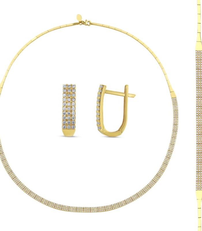 Üç Sıra Taşlı Nişan Düğün Set