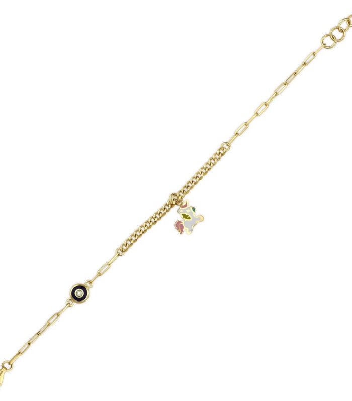 Unicorn Figürlü Altın Çocuk Bileklik