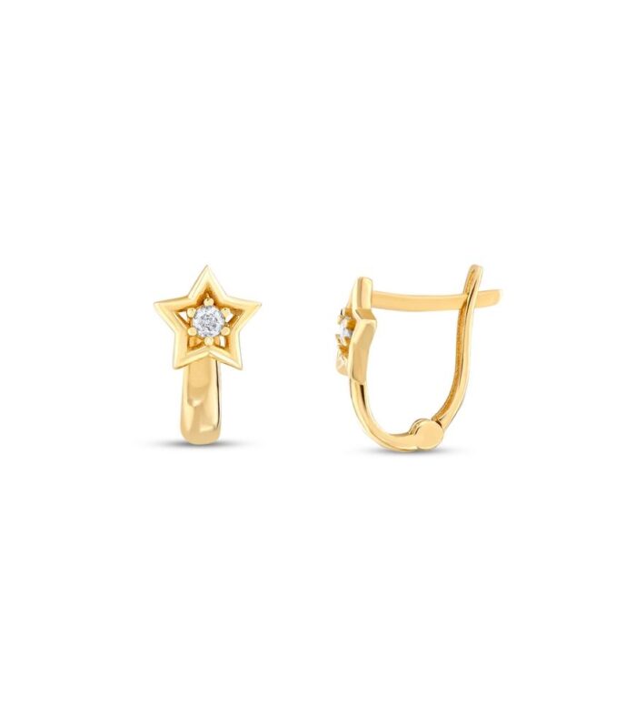 Yıldız Figürlü Altın Çocuk Küpe