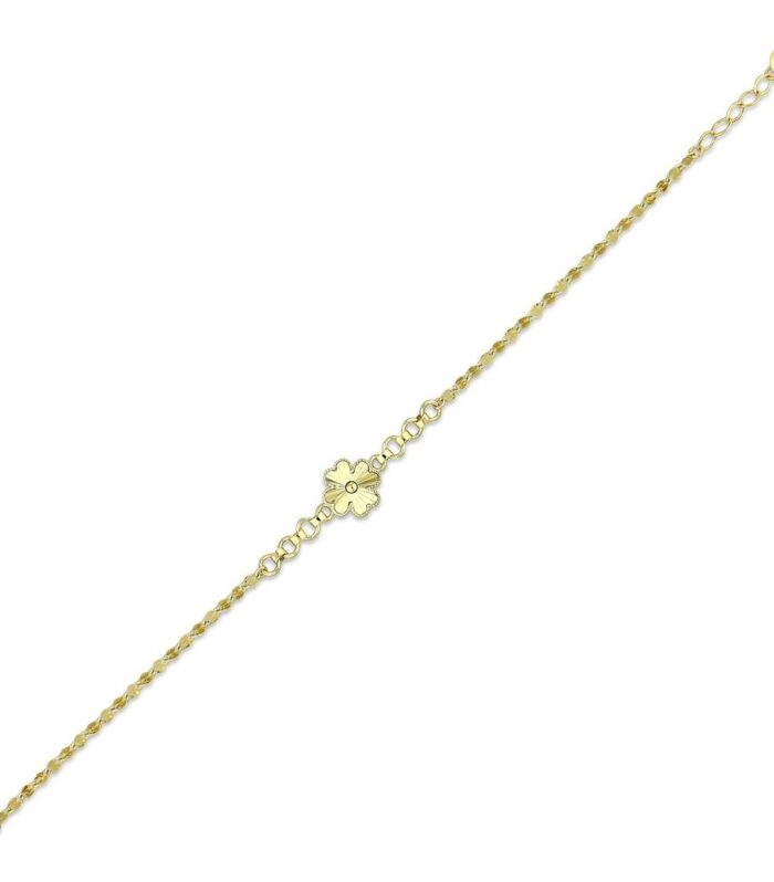 Yonca Figürlü Altın Bileklik